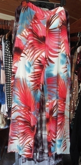 just CAVALLI PALM-PRINT FLARED TROUSERS - Picture 4 of 10